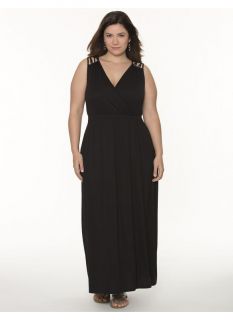 Lane Bryant Plus Size Lattice shoulder maxi dress     Womens Size 22/24, Black
