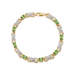 Bridge Jewelry Peridot & Diamond Accent Bracelet