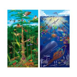 Melissa & Doug Under the Sea and Rainforest Cardboard Floor Puzzle Set