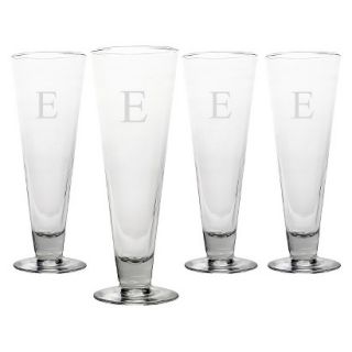Personalized Monogram Classic Pilsner Glass Set of 4   E