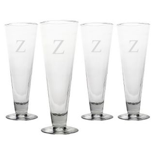 Personalized Monogram Classic Pilsner Glass Set of 4   Z