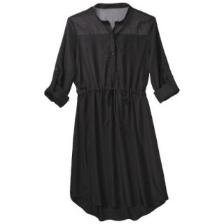 Mossimo Womens 3/4 Sleeve Shirt Dress   Black XXL