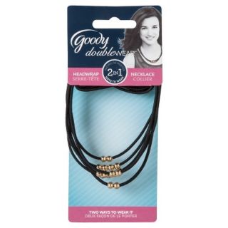 Goody Double Wear 2 in 1 Black Elastic with Gold Beads Headband and Necklace
