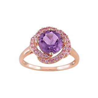 Genuine Amethyst & Pink Sapphire Ring, Womens