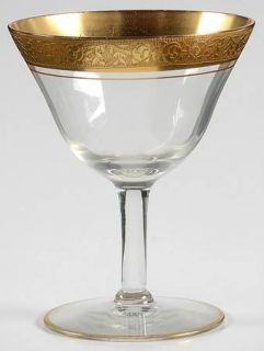 Tiffin Franciscan Rambler Rose Champagne/Tall Sherbet   Stem #14196, Optic, Gold