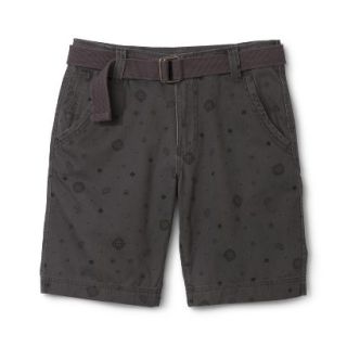 Mossimo Supply Co. Mens Belted Flat Front Shorts   Gray Patina Print 30