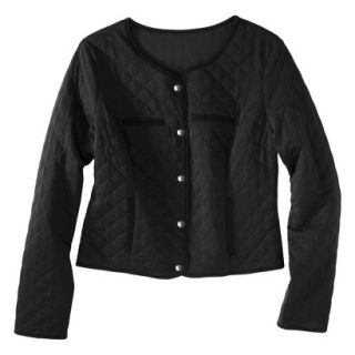 Merona Womens Quilted Bomber Jacket   Black   XL