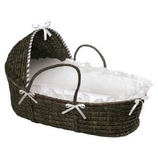 Hooded Moses Basket   White/Espresso