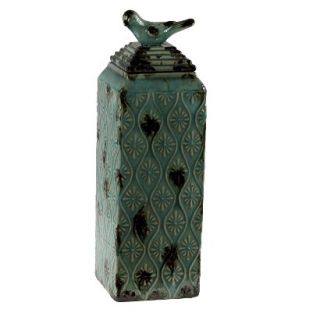 17 Ceramic Bird Vase   Teal