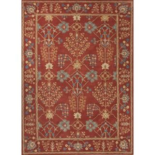 Hand tufted Transitional Red Wool Accent Rug (2 X 3)