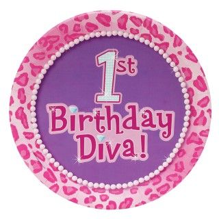 1st Birthday Diva Dinner Plates
