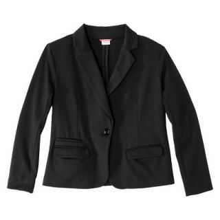 Merona Womens Plus Size Long Sleeve Tailored Blazer   Black 2