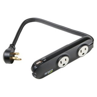 Monster Cable 1 PC 3 Outlet with USB   Black (121538 00)