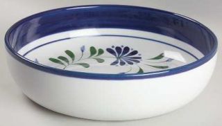Dansk Sage Song 11 Pasta Serving Bowl, Fine China Dinnerware   Blue Band/Flower