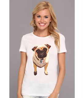 Vans X ASPCA Pug Tee Dog) Womens Short Sleeve Pullover (White)