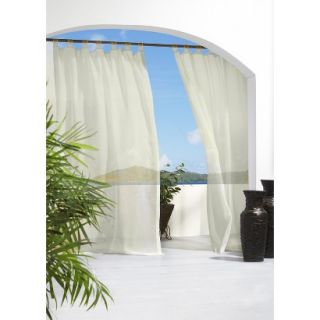 Outdoor Decor Escape Solid Indoor/Outdoor Grommet Top Window Sheer   Ivory
