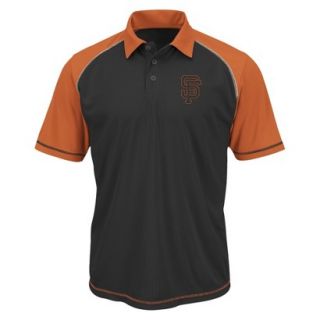 MLB Mens San Francisco Giants Synthetic Polo T Shirt   Black/Orange (M)