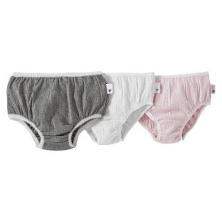 Burts Bees Baby Toddler Girls 3  pack Panty   Ivory/Pink/Grey 3T