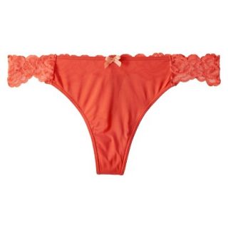 Gilligan & OMalley Womens Micro With Lace Back Thong   Melon M