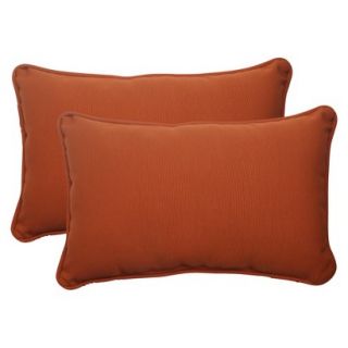 Outdoor 2 Piece Rectangular Toss Pillow Set   Burnt Orange Fresco Solid