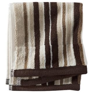 Threshold Stripe Washcloth   Dark Brown