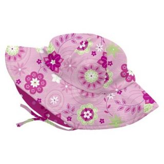 I Play Infant Toddler Girls Floral Floppy Hat   Pink 0 6 M