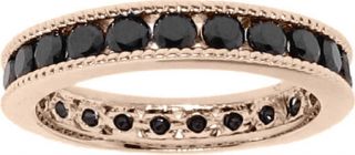 Womens Moise Cubic Zirconia Eternity Band 604580   14K Rose Gold Plated/Black R