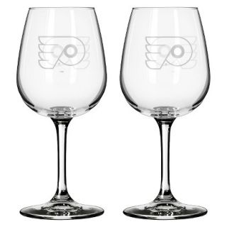 Boelter Brands NHL 2 Pack Philadelphia Flyers Wine Glass   12 oz