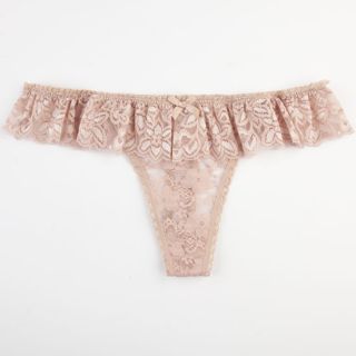 Ruffle Trim Lace Thong Nude In Sizes Large, Medium, Small For Women 235362428