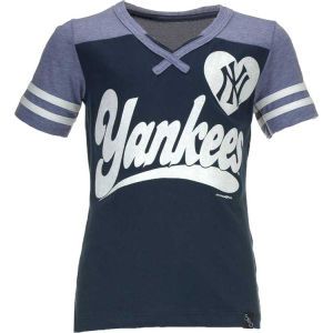 New York Yankees 5th & Ocean MLB Girls Heart Triblend V Neck T Shirt