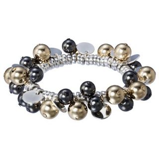 Lonna & Lilly Mixed Metal Beads Stretch Bracelet   Silver/Hematite/Gold