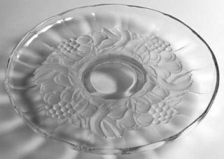 Indiana Glass Garland Frosted Torte Plate   Frosted Fruit As Base, Clear Panels
