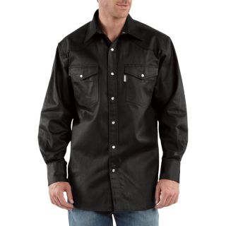 Carhartt Ironwood Snap Front Twill Work Shirt   Black, Large, Model S209