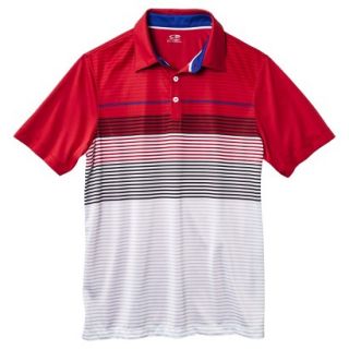 Mens Golf Polo Stripe   Red M