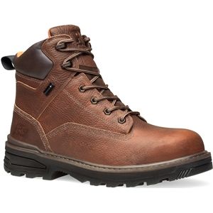 Timberland Mens Resistor 6 Inch Waterproof Composite Safety Toe Brown Tumbled Boots, Size 10.5 M   89661