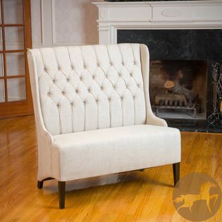 Christopher Knight Home Heidi Button Tufted Beige Wingback Loveseat
