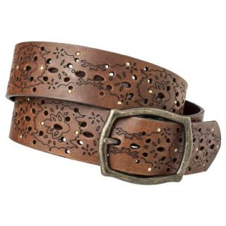 Mossimo Supply Co. Brown Laser Perforated Stud Belt   L