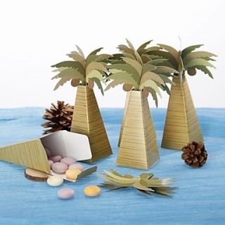 Coconut Tree Design Favor Box (Set of 12)