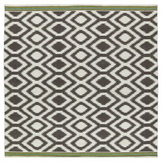 Flatweave Tribeca Grey Geo Wool Rug (8 X 8 Square)