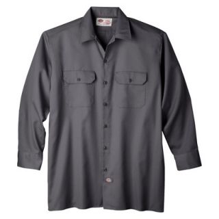 Dickies Mens Original Fit Long Sleeve Twill Work Shirt   Charcoal XXXL