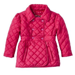 Dollhouse Infant Toddler Girls Quilted Trench Coat   Fuchsia 24 M