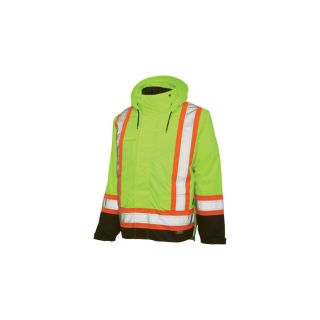 Work King 5 in 1 High Visibility Jacket   Green, Large, Model S42611