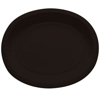 Black Velvet Oval Banquet Plates