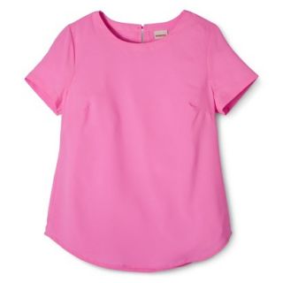 Merona Womens Woven T Shirt Blouse   Peppy Pink   L
