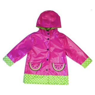 Raindrops Infant Toddler Girls Watermelon Raincoat   Pink 3T