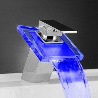 Led Color Changing Waterfall Bathroom Faucet