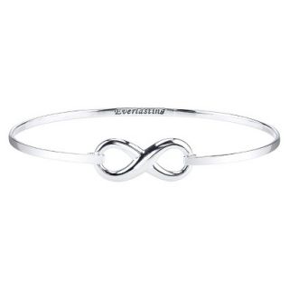 Womens Silver Plated Infinity Bangle Bracelet   Silver