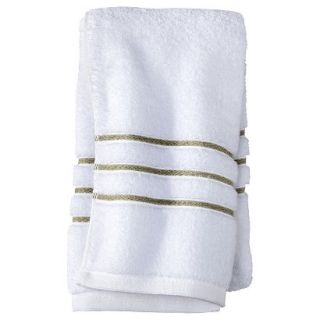 Fieldcrest Luxury Hand Towel   White/Green Stripe