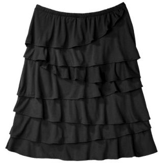 Merona Womens Knit Ruffle Skirt   Black   XL