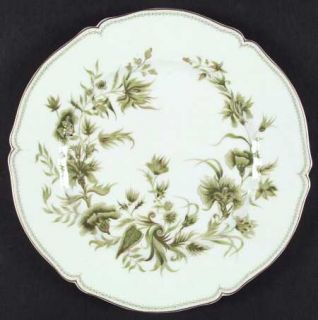 Haviland Carette Dinner Plate, Fine China Dinnerware   France,Green Floral